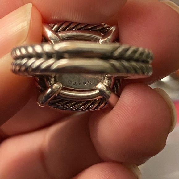 David Yurman Chatelaine lemon citrine/diamonds square ring. - Picture 6 of 6